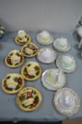 2x Sets of 6x Cups & Saucers by Victoria Potteries etc.