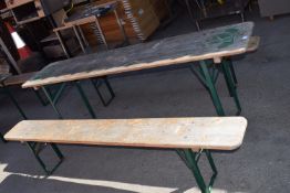 * Folding Outdoor Table 220cm long and 2x Benches