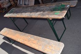 * Folding Outdoor Table 220cm long and 2x Benches