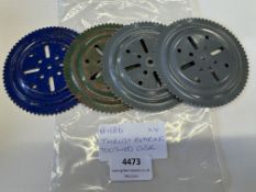 4x Meccano Part #168b Thrust Bearing Toothed Disc