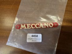 Metal Meccano Red & White Sign