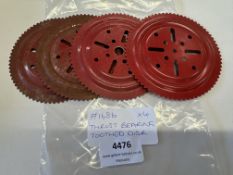 4x Meccano Part #168b Thrust Bearing Toothed Disc
