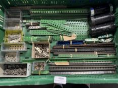 Quantity of Meccano Components Mainly Green and Nickel (crate not included)