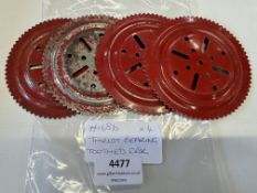 4x Meccano Part #168b Thrust Bearing Toothed Disc