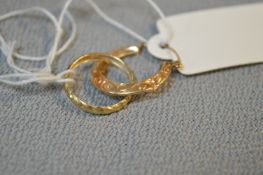 Single 9ct Gold Earring ~0.9g and 9ct Gold Ring Size: M ~0.6g