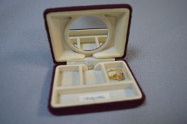Yellow Metal Costume Jewellery Ring Size: L in Display Case