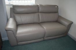 * Grey Leatherette Electric Reclining Two Seat Sofa (AF)