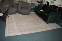 * White Patterned Non-Slip Rug 95x118cm