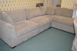 * Thomasville Miles Grey Fabric Corner Seat with Tufted Seats and Cushions