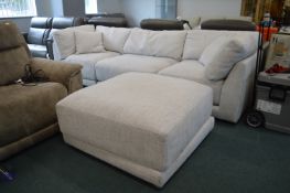 * Newland Dove Grey Upholstered Medium Chaise Sofa