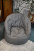 * Ambient Lounge Grey Fabric Beanbag Chair