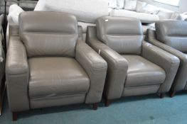 * Pair of Grey Leatherette Electric Reclining Armchairs