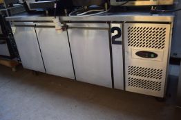 * Stainless Steel Three Door Refrigerated Cabinet/Prep Unit 180x70cm x 85cm high