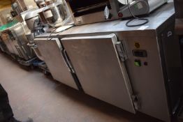 Stainless Steel Two Door Heated Cabinet 150x65cm x 75cm high