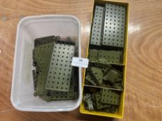 Quantity of Army Green Meccano Components