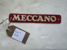 Metal Meccano Sign 6.5” long