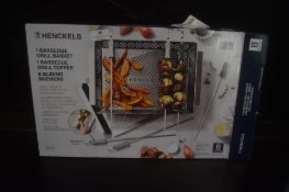 * Henckels Barbecue Grill Basket with Grill Topper and Sliding Skewers