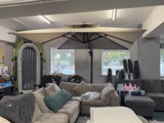 * Large Grey Cantilever Garden Parasol with Solar LED Lighting