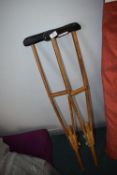 Pair of Wooden Crutches