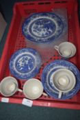 Old Willow Blue & White Pottery ~20pcs Dinner Set
