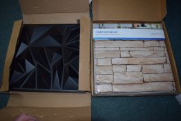 * 2x Boxes of 3D Wall Panels in Brick Pattern and Geometric Pattern
