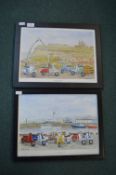 Two Michael Milner ‘The Italian Job’ themed Prints, Scarborough and Whitby