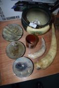 Decorative Plates, Cups, Vase, Thimbles, etc.