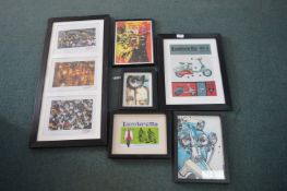 Five Framed Lambretta themed prints