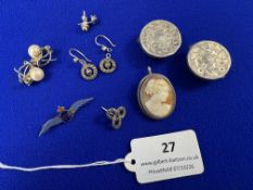 Quantity of Jewellery with Silver Mounts ~33.5g total