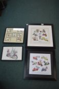 Four framed ‘Mods’ Lambretta themed prints