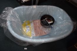 * Baby’s Blue Bathtub and a Cake Baking Tin
