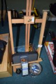 Artists Easel, Brushes, Oil Paints, etc.