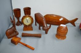Assortment of wooden ornaments