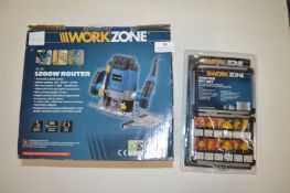 Work Zone Router and a Router Bit Set