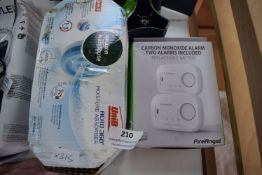 * 2x CO Alarms, Tape Dispenser, and Moisture Absorb Pellets