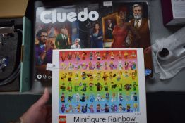 * Cluedo game and rainbow 1000 piece lego puzzle