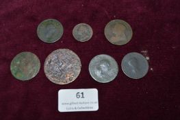 Collection of Seven British & Continental Copper Coins – A small collection of seven principally