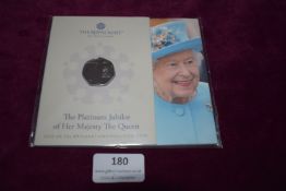 Royal Mint 2022 Queen Elizabeth II Platinum Jubilee 50p Brilliant Uncirculated Coin – An official
