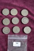 Nine commemorative crowns and medallions including 1972 Silver Wedding, 1977 Silver Jubilee, 1981