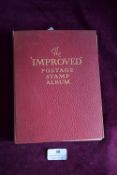 Vintage 'Improved' Postage Stamp Album Containing Great Britain & Worldwide Stamps – An early to