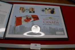 Duke & Duchess of Cambridge Royal Tour of Canada Silver Coin Cover – Commemorative cover for the
