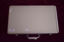 Aluminium Coin Collector’s Case with Multiple Blue Flocked Trays – A substantial aluminium