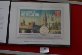 Article 50 2017 1oz Silver Britannia Commemorative Coin Cover – Westminster limited-edition