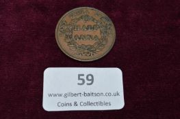 East India Company 1835 Half Anna – British India East India Company copper Half Anna dated 1835,