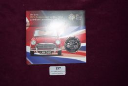 Royal Mint Alderney 2009 50th Anniversary of the Mini £5 Brilliant Uncirculated Coin, issued to mark