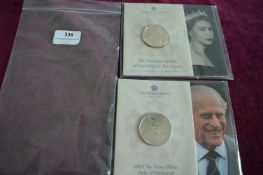 Pair of Royal Mint Brilliant Uncirculated £5 Coins – A pair of Royal Mint Brilliant Uncirculated £