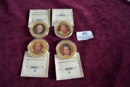 Kings and Queens of the United Kingdom Commemorative Medals – Collection of four colourised