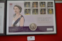 Queen Elizabeth II ‘Her Majesty in Service’ 2016 Silver Britannia Coin Cover – Westminster limited-