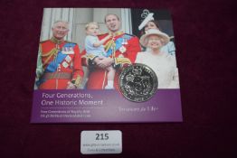 Royal Mint 2018 Four Generations of Royalty £5 Brilliant Uncirculated Coin – An official Royal
