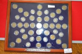 The Last Four Decades of Threepences Collection – A framed collection of British threepence coins